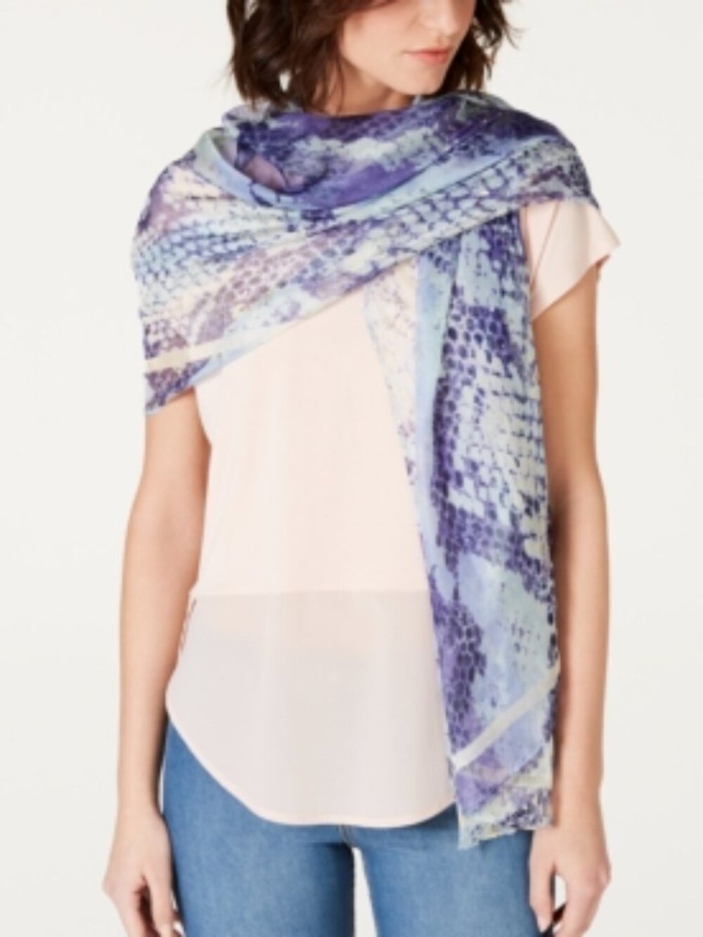 INC International Concepts Womens Soft Python Print Wrap